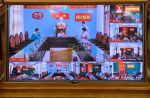 Ninh Binh Provincial Party Committee organized online conferences to 8 district bridge points and city Party Committee
